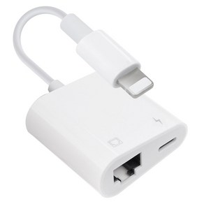 컴스 iOS 8Pin 이더넷 어댑터 RJ45 8핀 유선랜카드 보조전원 IF757, 1개