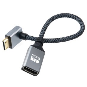 컴스마트 HDMI F to Mini HDMI M 4K 60Hz UHD 꺾임형 변환 케이블 젠더 IH690, 1개, 20cm