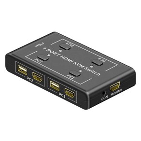 랜스타 USB HDMI 4포트 KVM 스위치, LS-HD4KVM-N, 1개