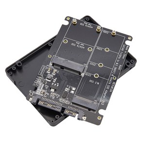 컴스마트 SATA 변환 컨버터 M.2 NGFF SSD + mSATA to SATA 22P 플라스틱 케이스 가이드 2.5형, BT467, 1개