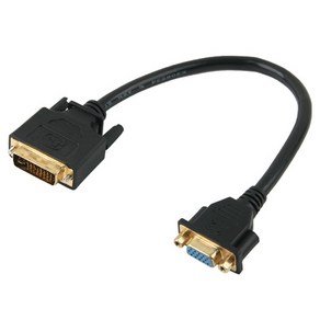 컴스 DVI 변환젠더 케이블 VGA RGB 15 to DVI-I PC용 20cm, 1개