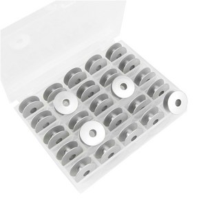 소잉바이핸드 공업용 사절보빈 25p + 보빈케이스 세트, 1세트, 실버