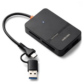 유니콘 USB 통합 멀티 6in1 USB 3.2 Gen1 C 앤 A타입 듀얼컨넥터 카드리더기, 1개