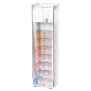 씨엠케이 무타공 속옷 양말 투명 디스펜서 9.8 x 8.5 x 25.4 cm, 1개, 화이트