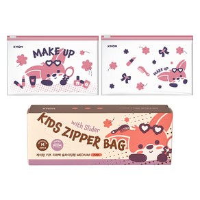케이맘 키즈 지퍼백 슬라이딩형 핑크 35p, 1개