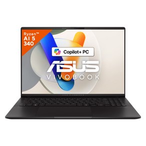 에이수스 2025 비보북 S 16 OLED 라이젠 AI 300 시리즈, 뉴트럴블랙, 1TB, 16GB, Fee DOS, M5606KA-RI083