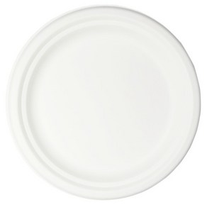 파피루스 일회용 사탕수수 펄프 캠핑 접시 화이트 18cm P-011, 1개, 50개입
