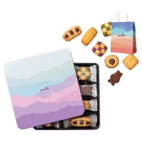 그래인스쿠키 칸타빌레 틴케이스 쿠키 32p + 쇼핑백 세트, 8종, 1세트