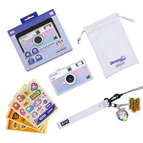 코닥 X 라인프렌즈 BT21 카메라 + 스티커 4종 + 키링 2종 + 스트랩 + 파우치 세트, H35N, 1세트