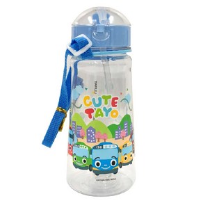 릴팡 타요 프리미엄 어깨끈 빨대물병, 혼합색상, 450ml, 1개
