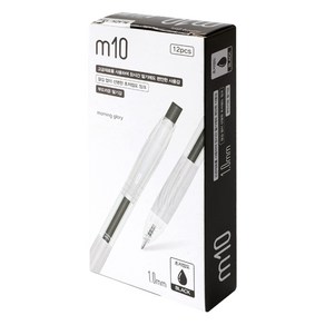 모닝글로리 M10 초저점도펜 1mm 12p, 흑색, 1개