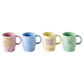 모던하우스 제로 슈가 홀릭 머그컵 4종 세트 275ml, 혼합색상, 1세트