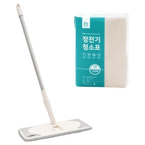 홈앤미 청소포용 밀대걸레 특대형 + 정전기 청소포 대형 100p 세트, 1세트