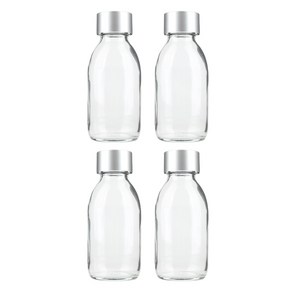 공병상회 OS더치 100 투명 유리병 4p + 실버캡 4p 세트, 1세트, 100ml