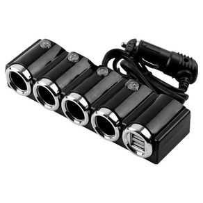컴스 12V 차량용 시가 소켓 4포트 4구 USB 시가잭 고출력 ITB762, 1개, 70cm