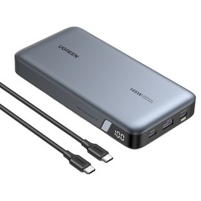 유그린 25000mAh 145W 보조배터리 PD PPS, 90597A, 그레이