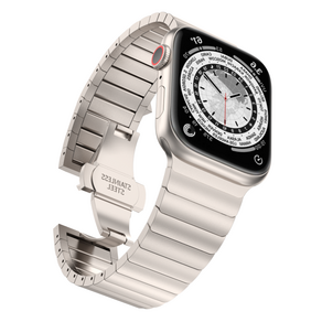 칸탐 애플워치 호환 메탈 링크브레이슬릿 스트랩 42 / 44 / 45 / 46 / 49mm, 스타라이트, 1개