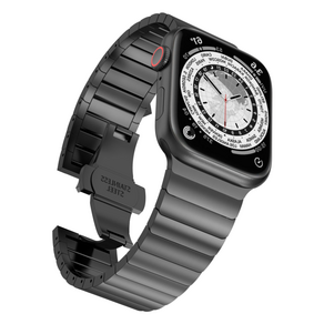 칸탐 애플워치 호환 메탈 링크브레이슬릿 스트랩 42 / 44 / 45 / 46 / 49mm, 블랙, 1개