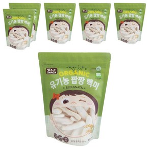 맘스스낵 유기농 팝짱 백미, 백미맛, 30g, 6개