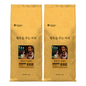 맥널티커피 행복을 주는 커피 콜롬비아 블렌드 분쇄원두, 1kg, 2개