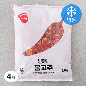 마당발 중국산 홍고추 (냉동), 1kg, 4개