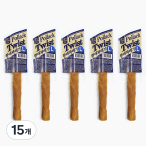 네츄럴이엑스 강아지 츄 간식 꽈배기 L, 황태, 30g, 15개