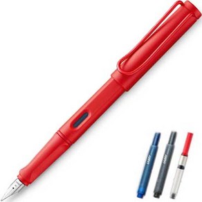 LAMY 사파리 만년필 + 컨버터 세트, F, 스트로베리