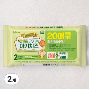 드빈치 유기가공식품 인증 아기치즈 2단계 20매, 360g, 2개