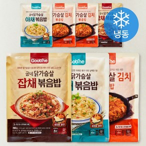굽네 닭가슴살 볶음밥 김치 200g x 3팩 + 야채 200g x 2팩 + 잡채 200g x 2팩, 1.4kg, 1세트