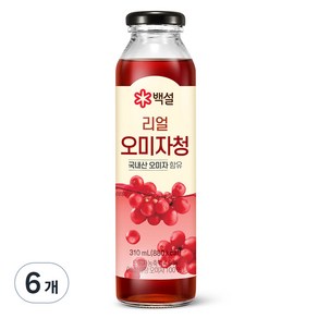 백설 리얼 오미자청, 310ml, 6개