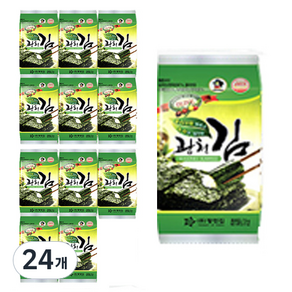 광천김 올리브유를 바르고 녹차가 첨가된 도시락김, 5g, 24개