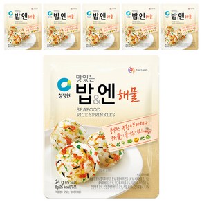 청정원 맛있는 밥 엔 해물 후리가케, 24g, 6개