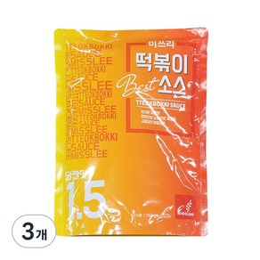 미쓰리 떡볶이소스 1.5번 단짠맛, 780g, 3개