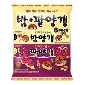 크라운 밤양갱 4p + 팥양갱 4p, 400g, 1세트