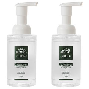 퓨어루 유아용 바디워시&샴푸&폼클렌저 3in1 올인원클렌저, 370ml, 2개