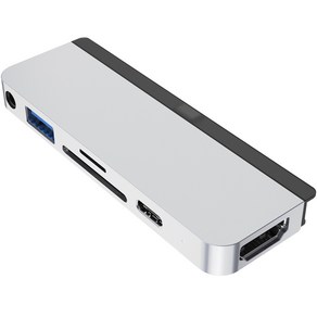 하이퍼 드라이브 iPad Po / Ai 용 6 IN 1 USB C 허브 HD319B-SI, 실버, 1개