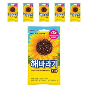 롯데웰푸드 해바라기 초코볼, 30g, 6개