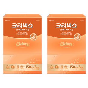 크리넥스 알러지 케어 로션 천연펄프 각티슈 3겹, 150매, 6개