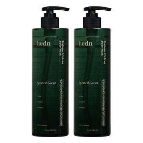 hedn 히든 퍼퓸 5.5 아크네 바디워시 스포틸 그린, 500ml, 2개