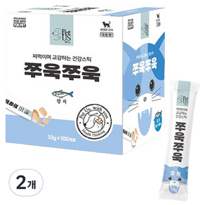 펫어스 고양이 쭈욱쭈욱 간식 100p, 참치, 1kg, 2개