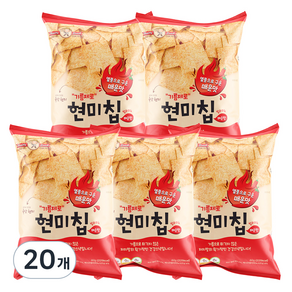 기름제로 현미칩 매운맛 과자, 60g, 20개