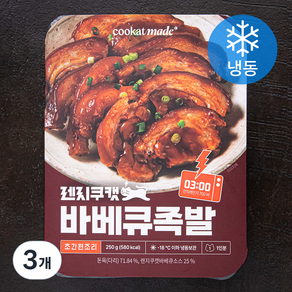 쿠캣 렌지쿠캣 바베큐족발 (냉동), 250g, 3개