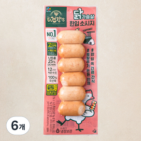 더건강한 닭가슴살 한입 소시지, 120g, 6개