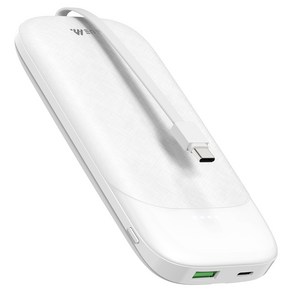 밸류엠 슬림핏 22.5W 고속충전 PD C타입 케이블 일체형 보조배터리 10000mAh