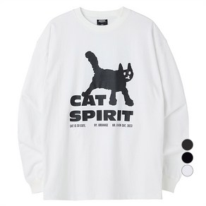 어반에이지 남녀공용 Cat Spirit 롱슬리브 면 티셔츠