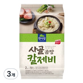 면사랑 사골 곰탕 칼제비 2인, 364g, 3개