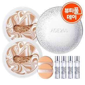 에이지투웨니스 에센스 커버 팩트 스파클케이스 + 리필 12.5g x 2p + 앰플 10ml x 4p, 화이트베이지(23호), 1세트