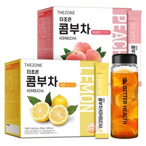 더존건강 더조은 콤부차 레몬 30개입 + 복숭아 30개입 + 보틀 300ml