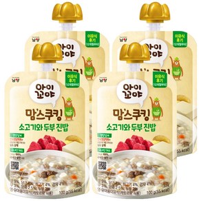 아이꼬야 맘스쿠킹 레토르트 이유식, 소고기와 두부, 100g, 4개
