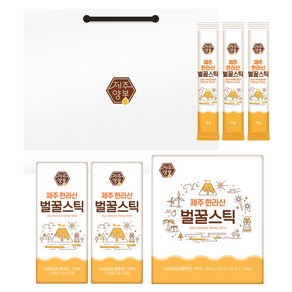 제주벌꿀스틱 달콤허니 8호 12g x 21p + 쇼핑백, 252g, 1세트